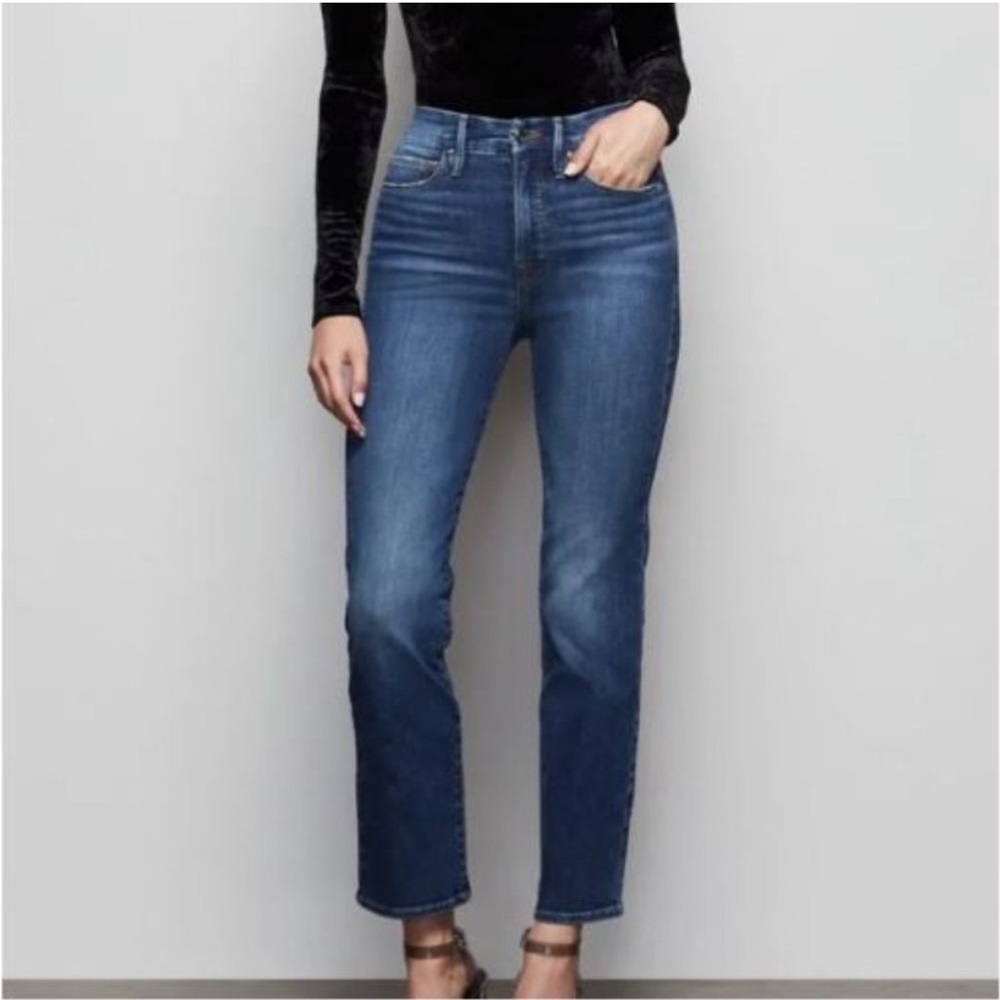 GOOD AMERICAN good straight blue jeans size 0